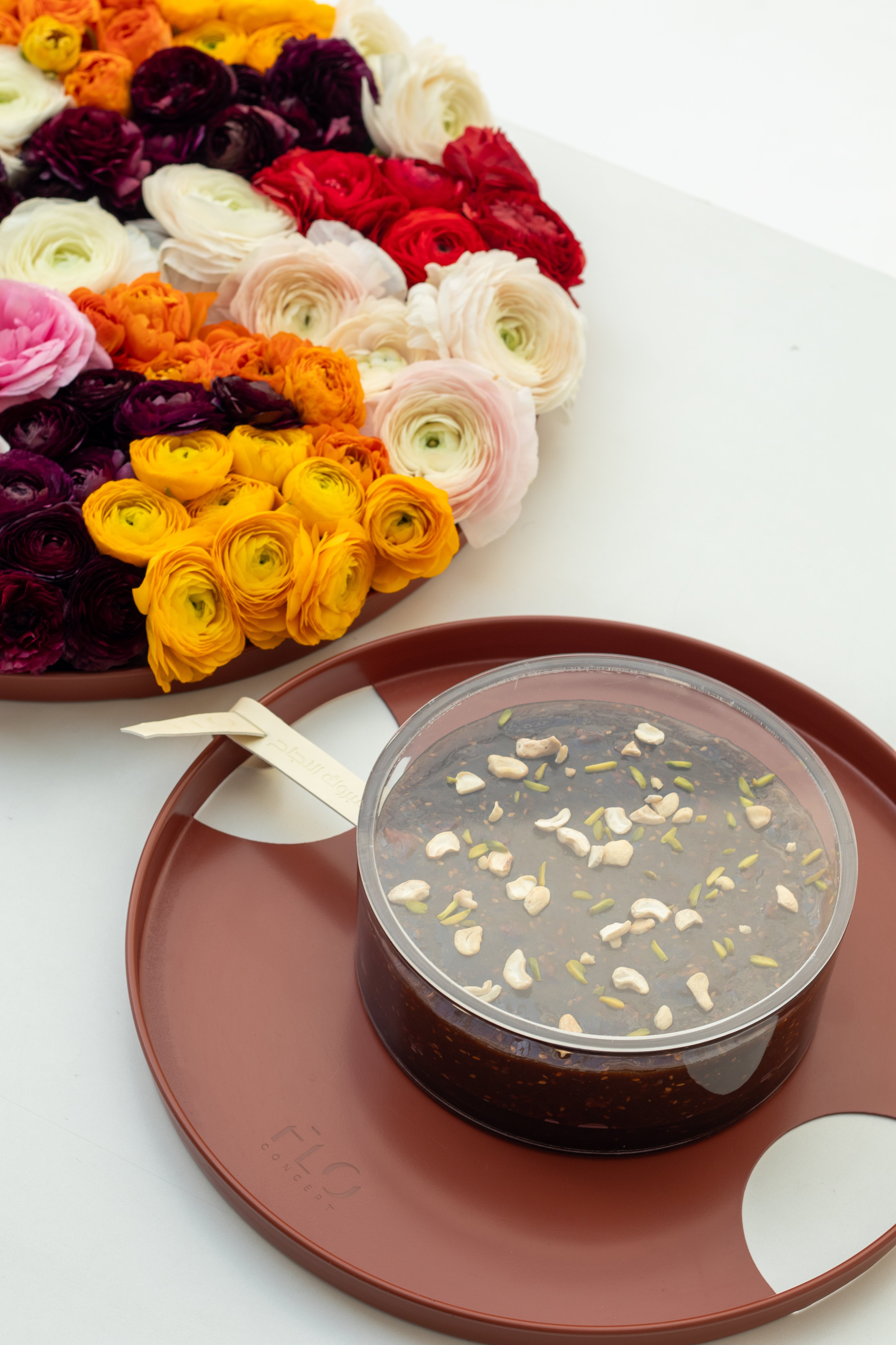 Large Tray with Flowers & Small Tray with Halva