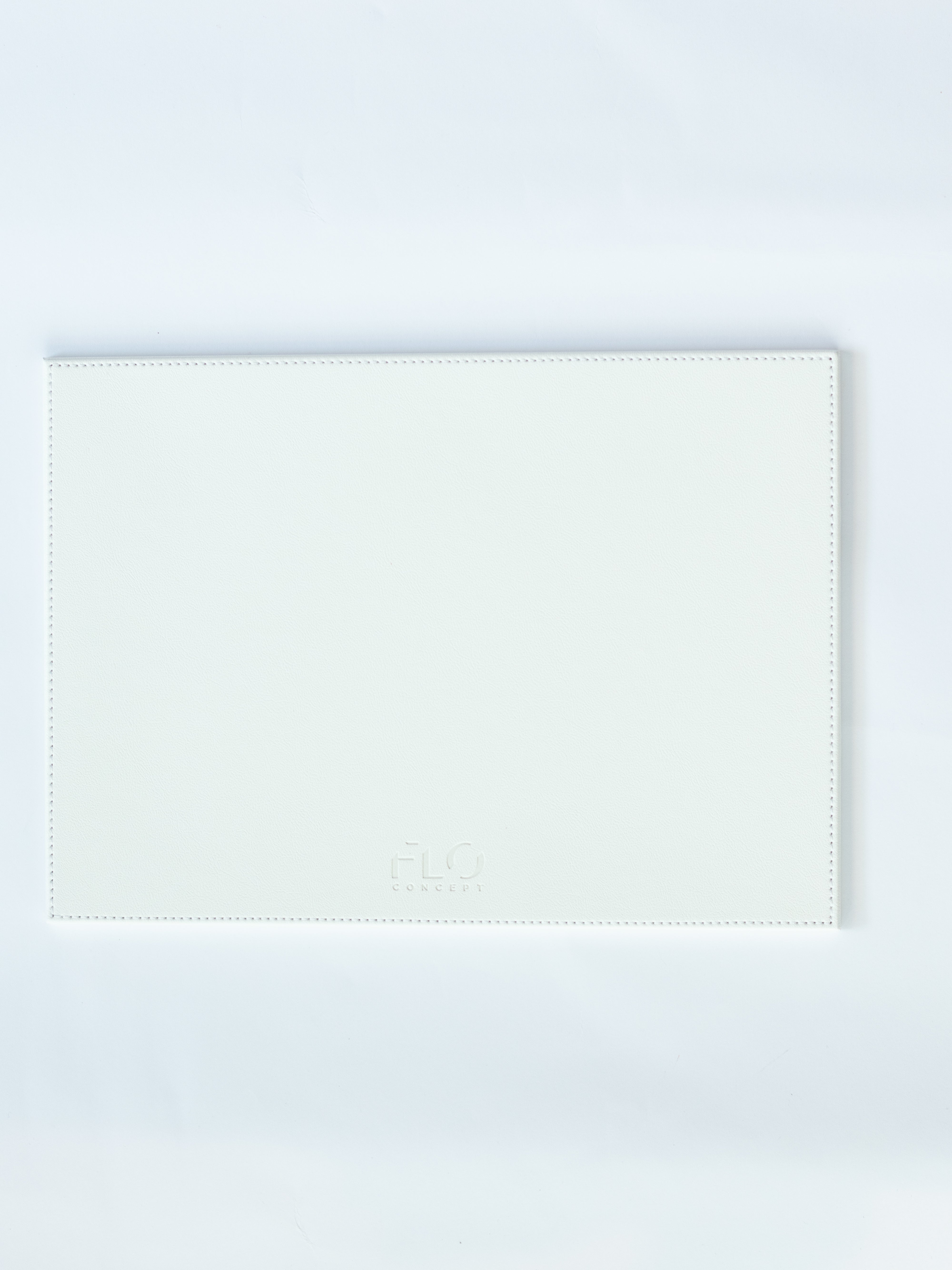 White Rectangular Leather Slab Tray