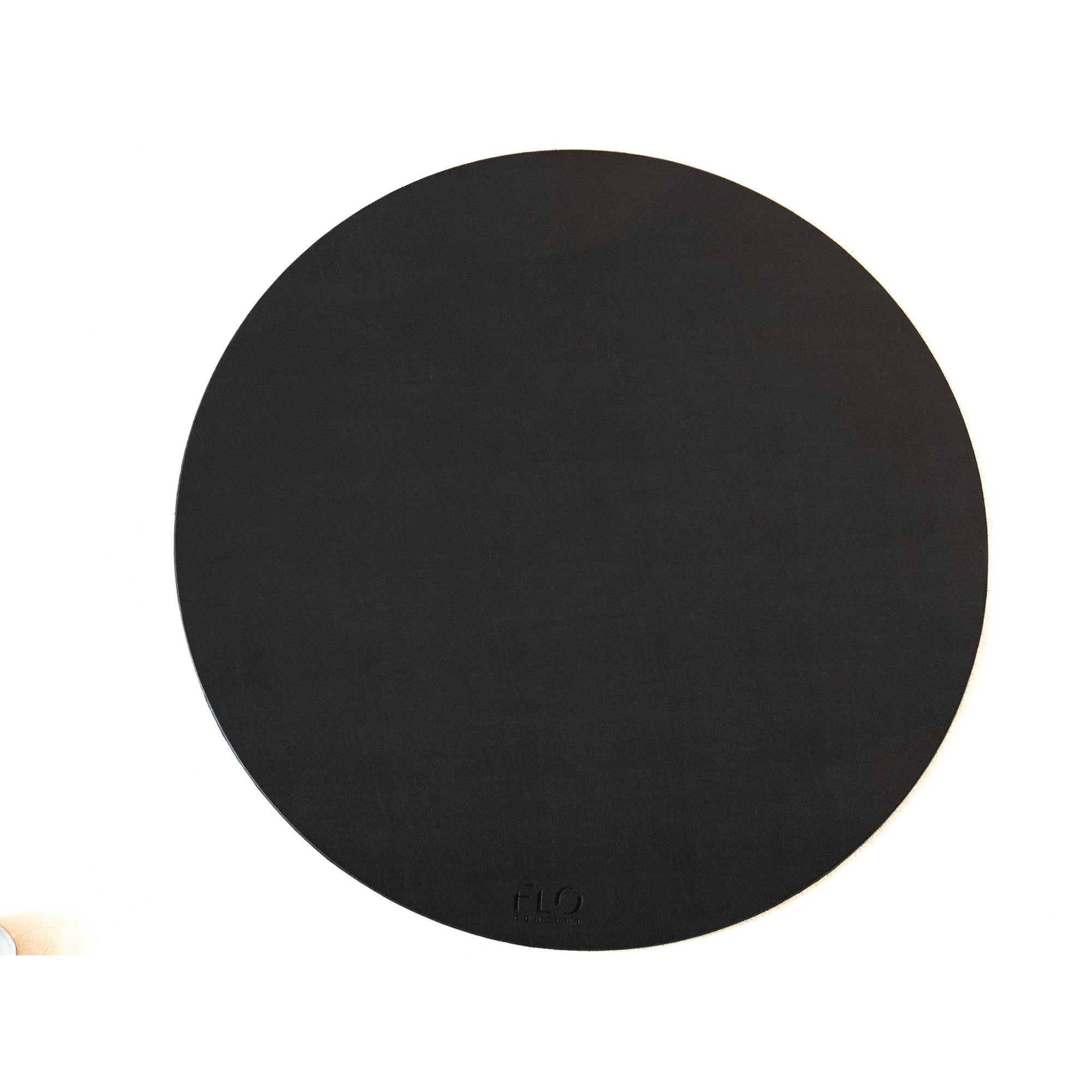 Black Round Leather Slab Tray