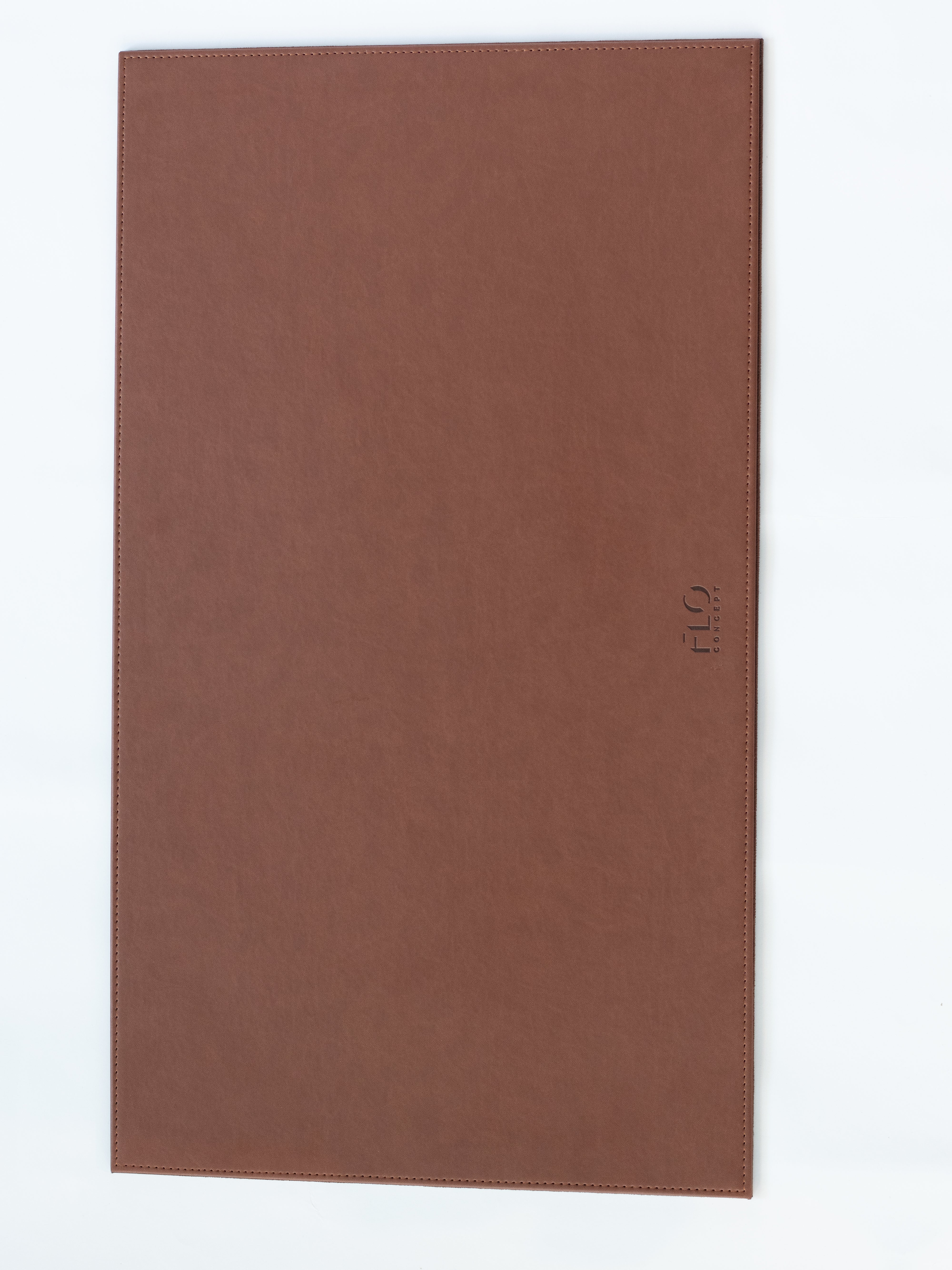 Brown Leather Rectangular Slab Tray