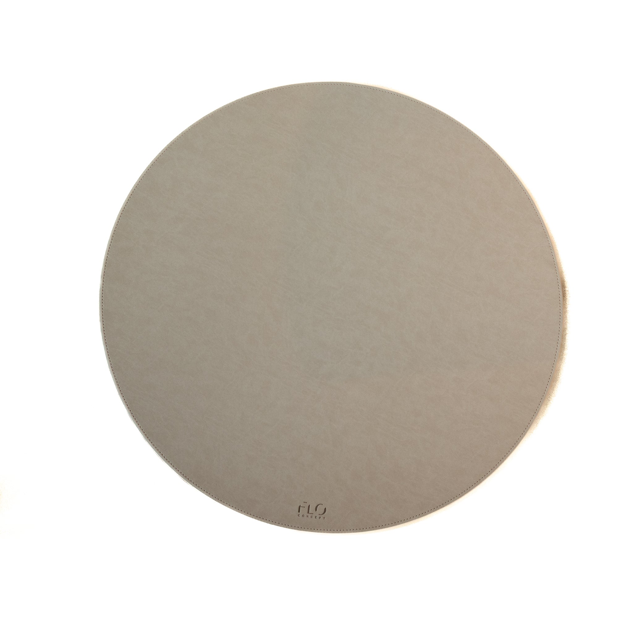 Grey Round Leather Slab Tray