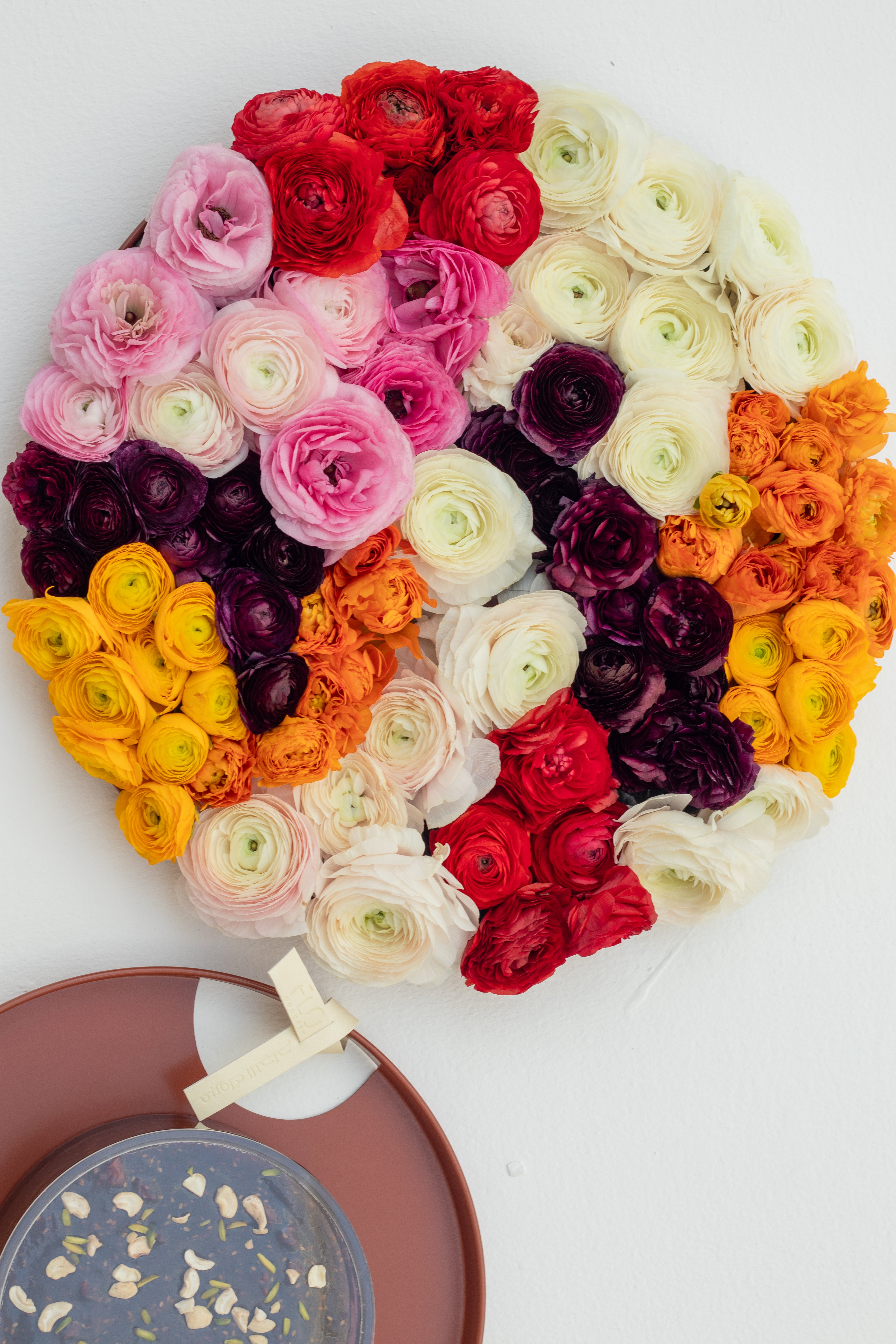 Large Tray with Flowers