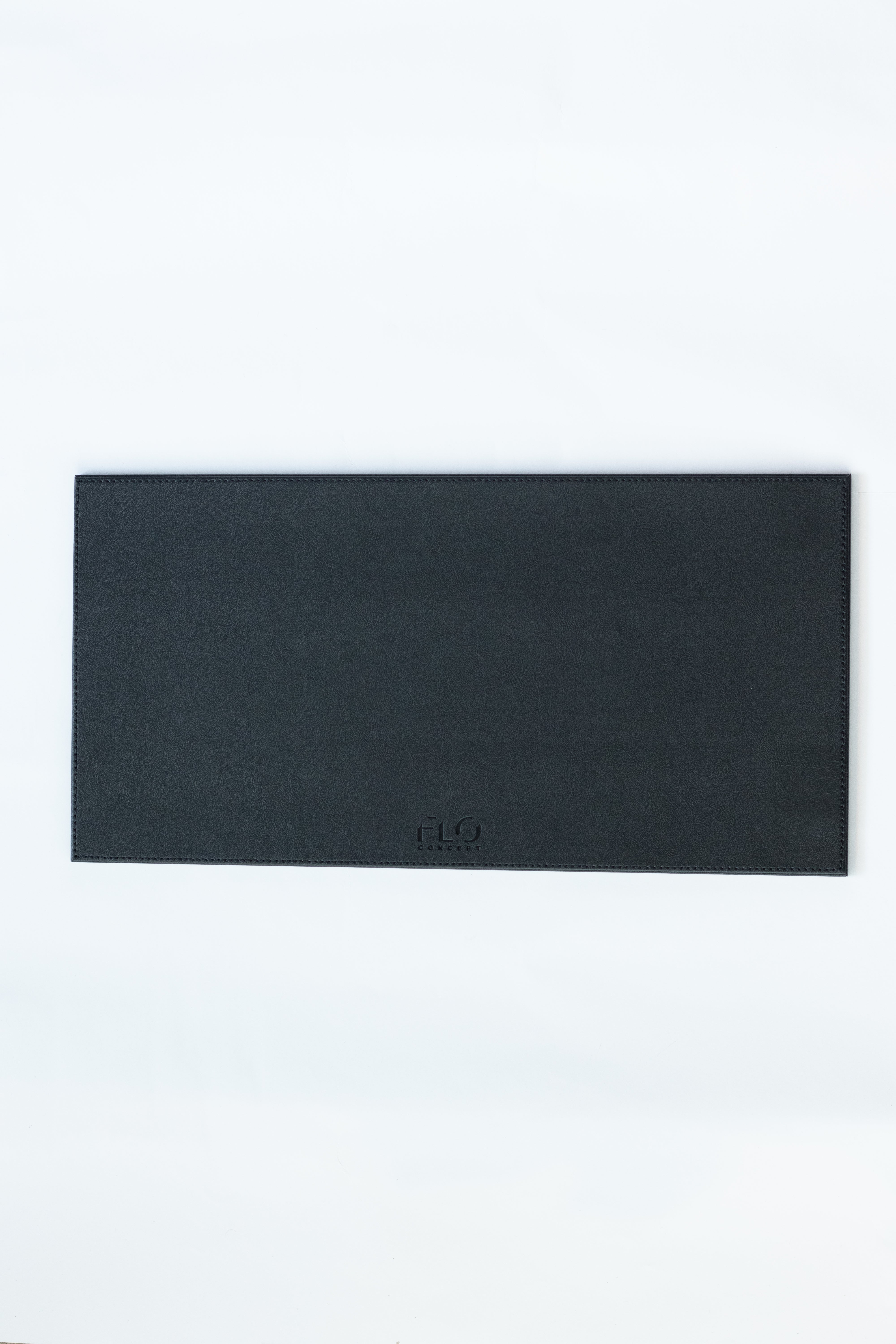 Black Rectangular Leather Slab Tray