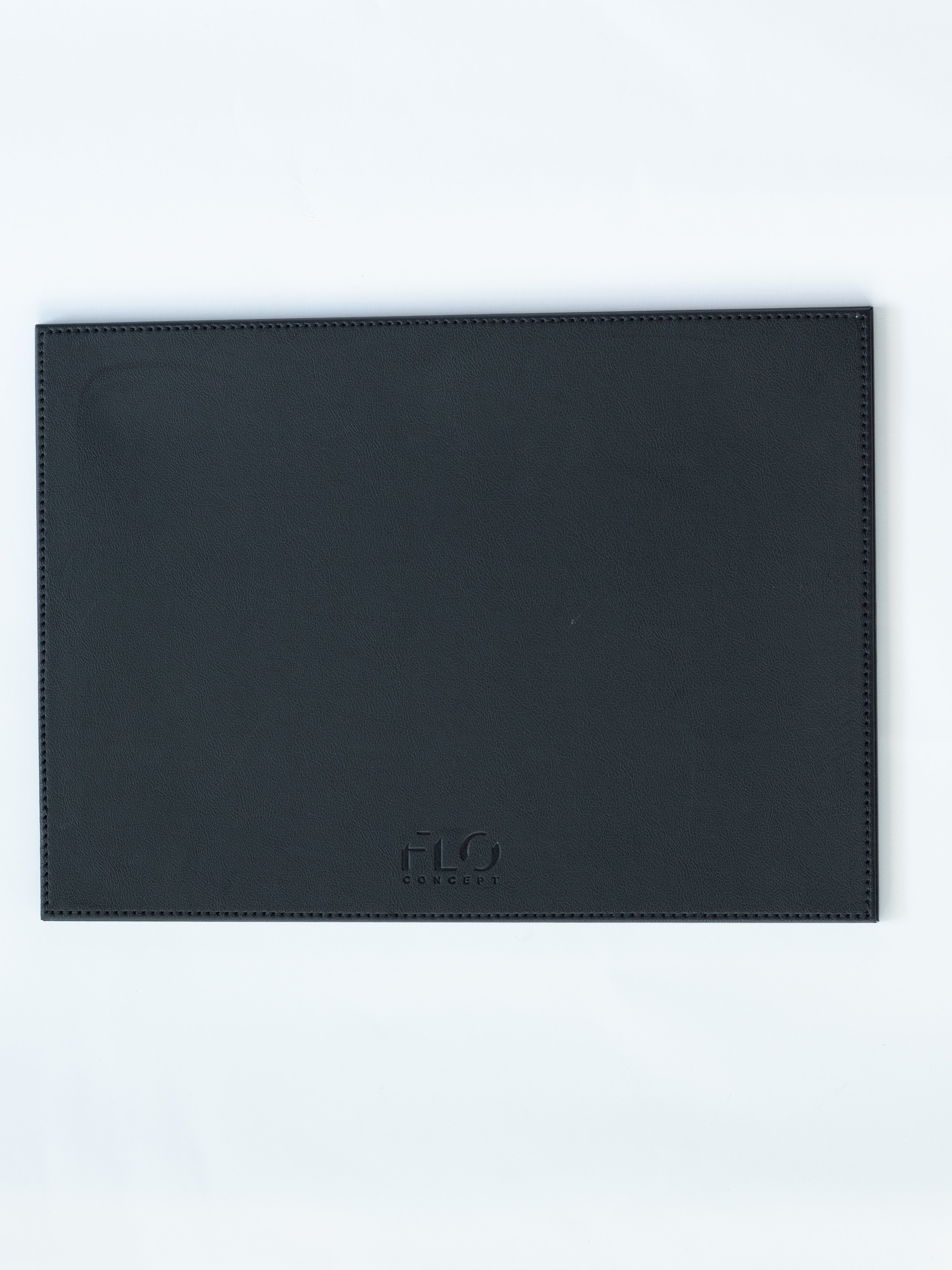 Black Rectangular Leather Slab Tray