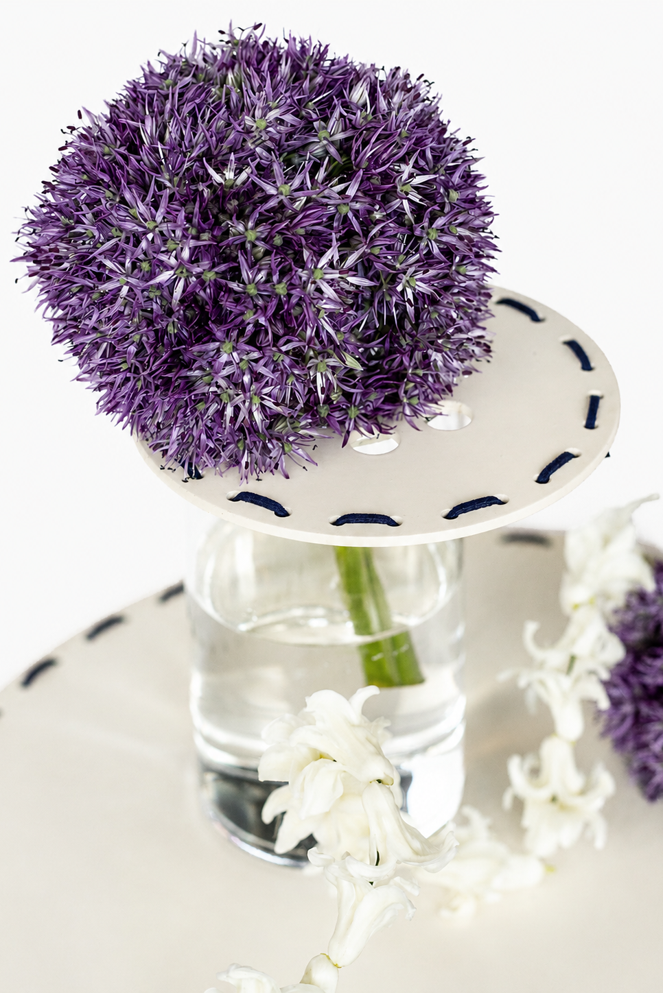 Stitched Tray w/ Vases & Allium