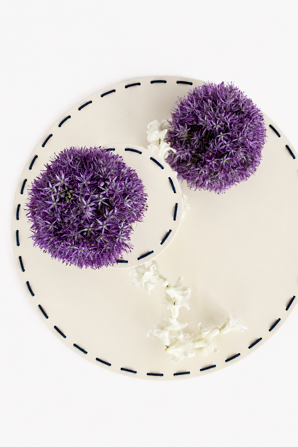 Stitched Tray w/ Vases & Allium