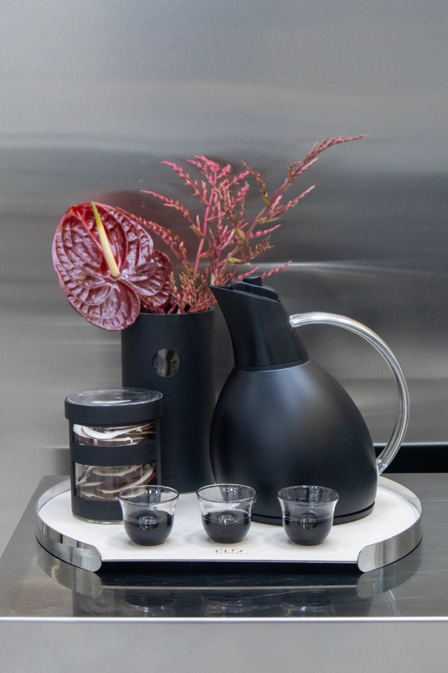 Semi Circle Leather Tray