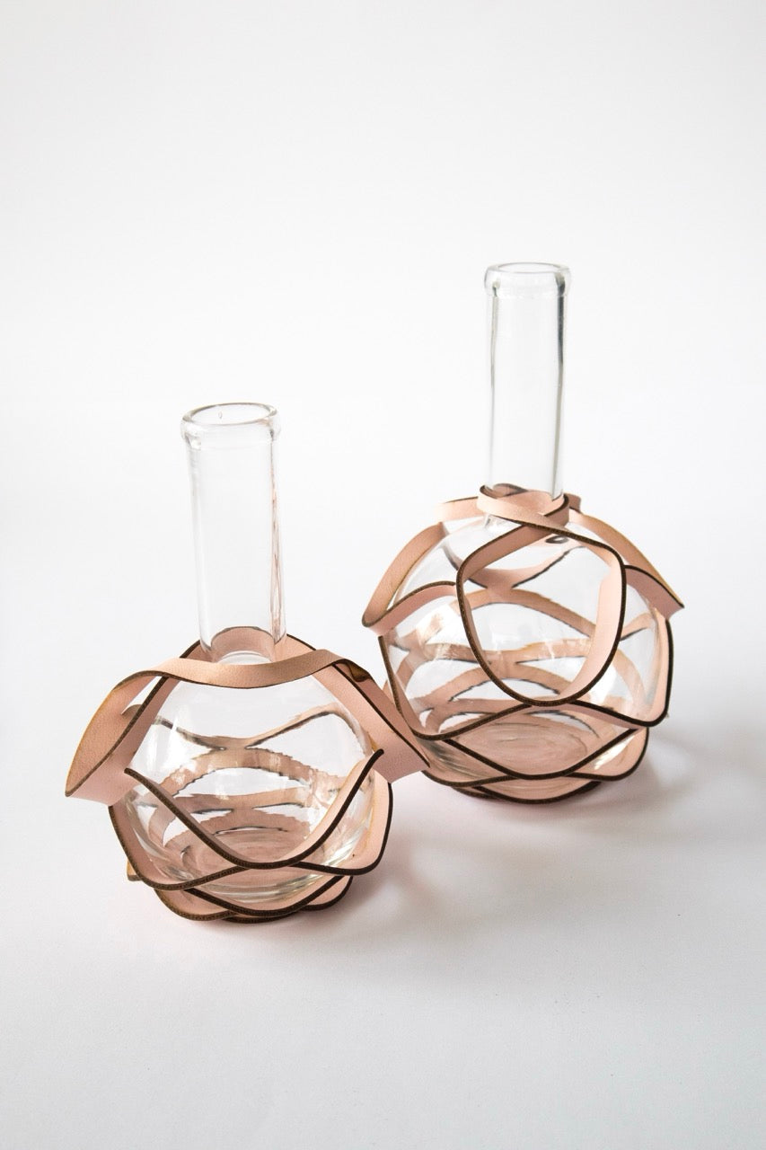 Intertwined Large & Small Vases [Taupe]