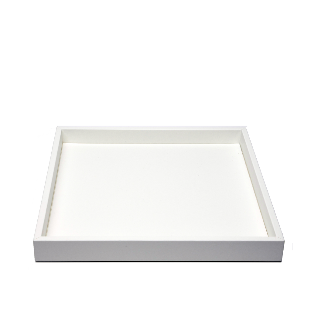 WHITE LEATHER TRAY Flo Concept